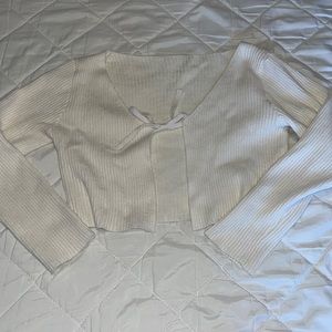 White cropped sweater